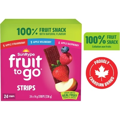 SunRype Fruit To Go 100% Fruit Snack Pack 24x14.0 g, $3.87/100g