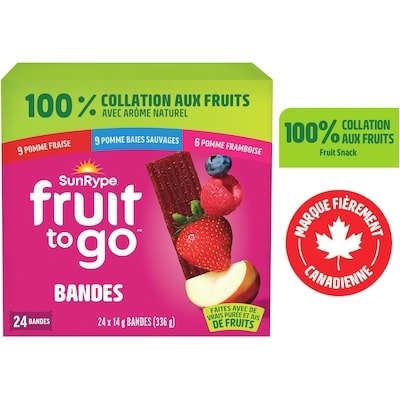 SunRype Boîte de collations 100% fruits Fruit To Go 24x14.0 g, 3,57 $/100g
