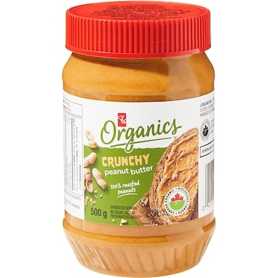 PC Biologique Beurre d’arachide croquant Biologique  500 g, 1,10 $/100g