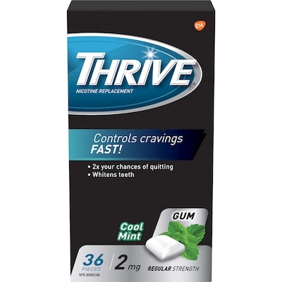 Thrive Nicotine Gum, Cool Mint 2mg 36 ea, $0.47/1ea