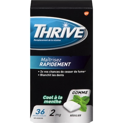 Thrive Gomme à la nicotine 2 mg Cool à la menthe 36 ea, 0,56 $/1ch