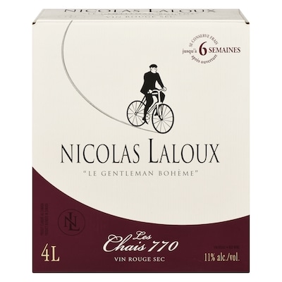 Nicolas Laloux Vin rouge Nicolas Laloux, 4 L (Pièce d’identité requise au moment du ramassage) 4 l, 1,10 $/100ml