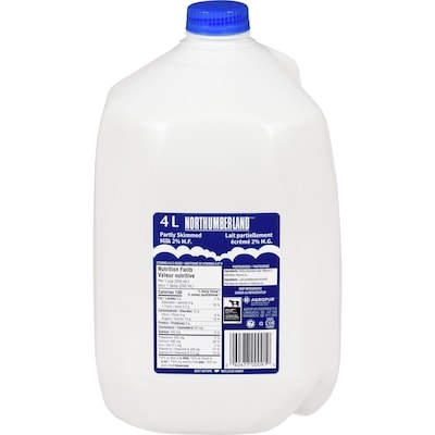 Northumberland Lait 2% 4 l, 0,22 $/100ml