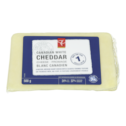 le Choix du Président Cheddar blanc canadien vieilli 1 an 500 g, 3,30 $/100g