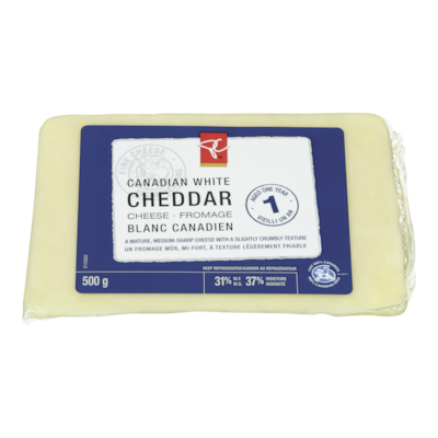le Choix du Président Cheddar blanc canadien vieilli 1 an 500 g, 3,30 $/100g