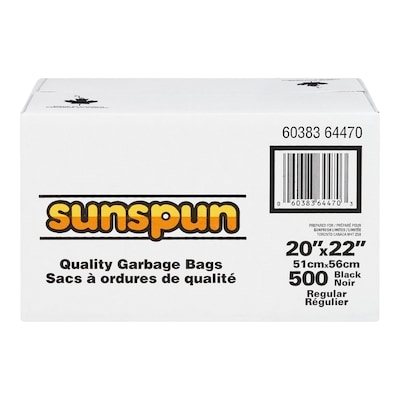 Sunspun Sacs à ordures résistants de cuisine  500 ea, 0,06 $/1ch