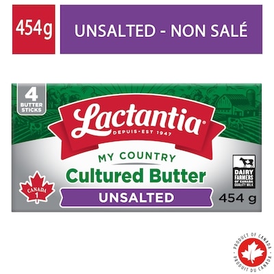 Lactantia Cultured Unsalted Butter 4x113.5 g, $1.98/100g