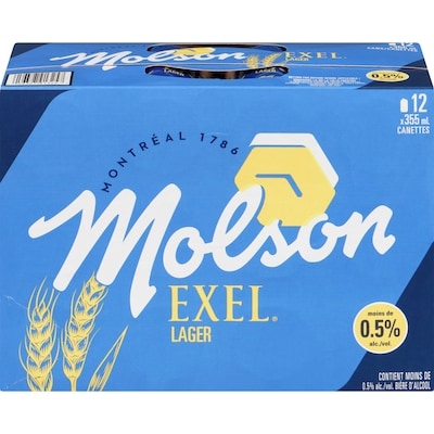 Molson Bière Exel 0,5 % d’alcool 12x355.0 ml, 0,26 $/100ml