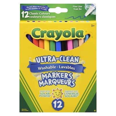 Crayola 12 Washable Fine Line Original Markers  12x1.0 ea, $0.50/1ea