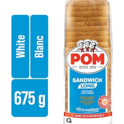 POM Pain à sandwich blanc ultra-moelleux 675 g, 0,59 $/100g