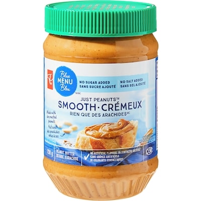 PC Menu Bleu Beurre d’arachide crémeux Rien que des arachides 750 g, 0,87 $/100g