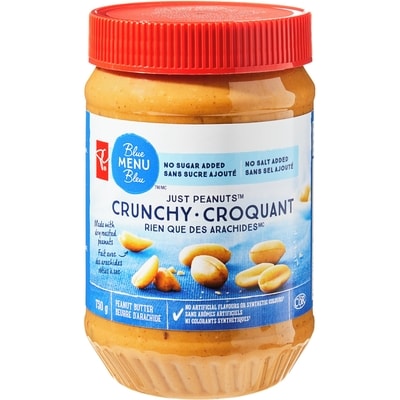 PC Menu Bleu Beurre d’arachide croquant Rien que des arachides 750 g, 0,87 $/100g