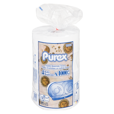Purex Papier hygiénique 2 épaisseurs jumbo, 304.8m 4x1.0 ea, 0,03 $/1ch