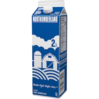Northumberland 2% Milk 1 l, $0.26/100ml