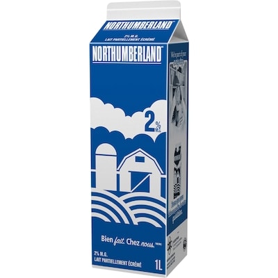 Northumberland Lait 2% 1 l, 0,26 $/100ml