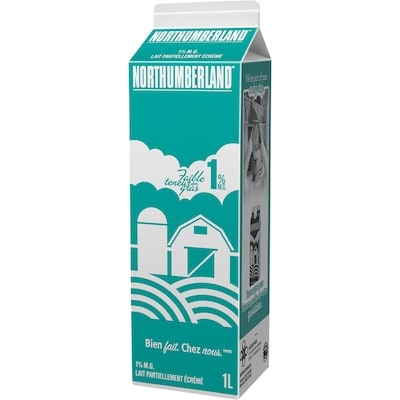 Northumberland Lait 1% 1 l, 0,26 $/100ml