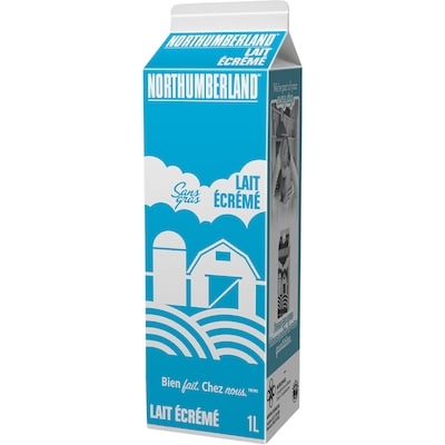 Northumberland Lait écrémé 0% 1 l, 0,26 $/100ml