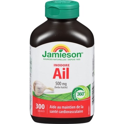 Jamieson Ail inodore 500 mg 300 ea, 0,07 $/1ch