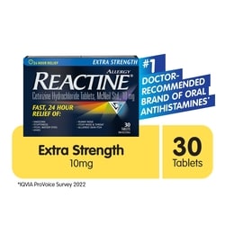 Reactine Tablets Extra Strength 10 mg 30 ea, $0.90/1ea