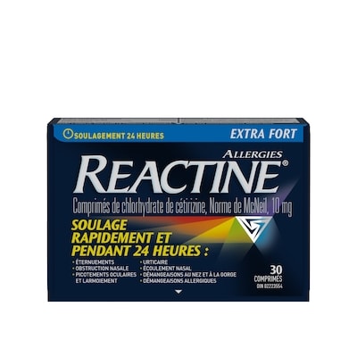 Réactine Comprimés Extra fort à 10 mg 30 ea, 0,93 $/1ch
