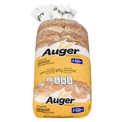 Auger Boulangerie White Homestyle Bread 675 g, $0.59/100g