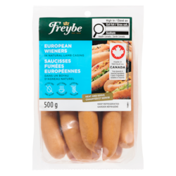 Freybe European Wieners 500 g, $23.98/1kg $2.40/100g