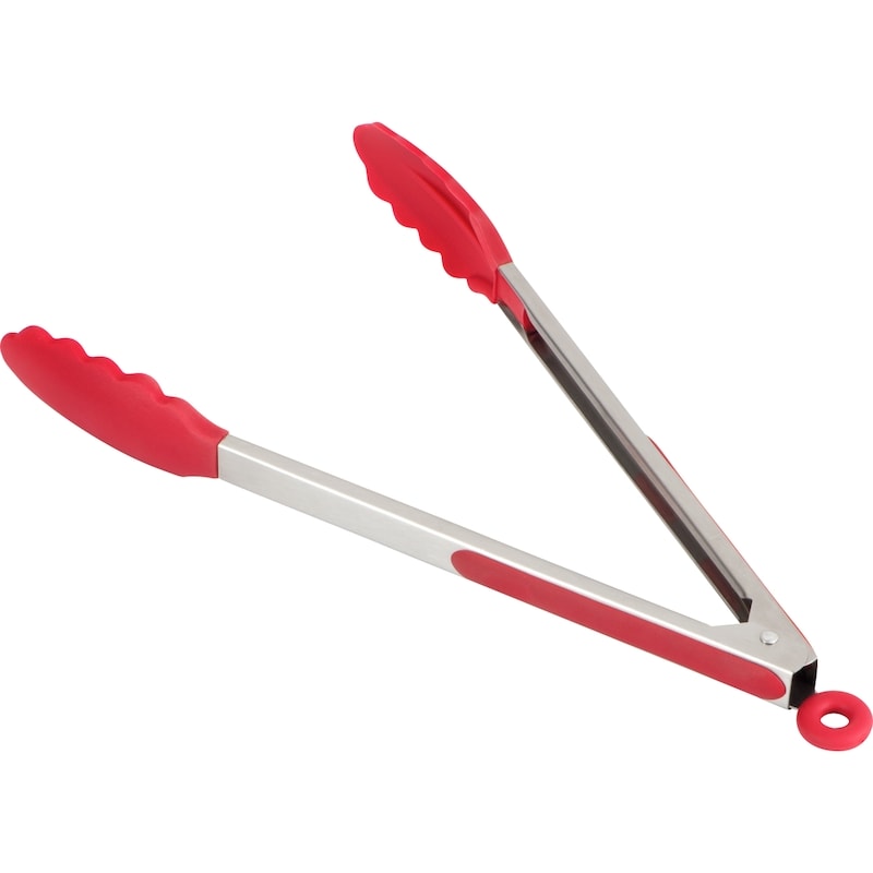 Red 12 Inch Silicone Tongs  