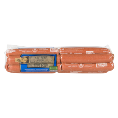 Harvest Naturally Smoked Wieners, All Beef 675 g, $1.48/100g