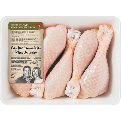 President's Choice Free From Chicken Drumsticks, Tray Pack $18.72/1kg $8.49/1lb