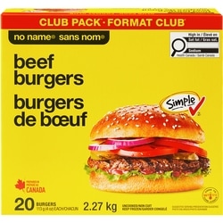 Sans Nom Burgers, format Club 2.27 kg, 1,26 $/100g
