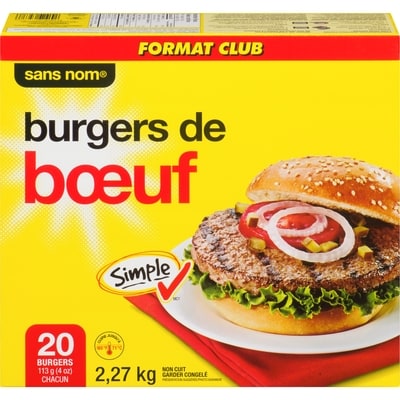 Sans Nom Burgers, format Club 2.27 kg, 1,32 $/100g