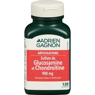 Adrien Gagnon AdrienGagnon Articulations Sulfate de Glucosamine et Chondroïtine 900 mg 80 + 40 Comprimés 120 ea, 0,16 $/1ch