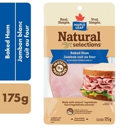 Maple Leaf Natural Selections Sliced Deli Ham, Baked 175 g, $51.43/1kg $5.14/100g