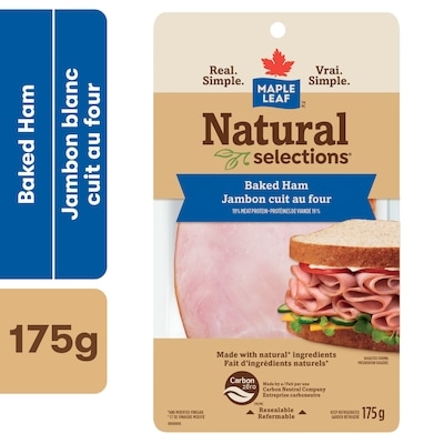 Maple Leaf Natural Selections Sliced Deli Ham, Baked 175 g, $48.51/1kg $4.85/100g