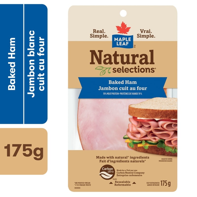 Maple Leaf Jambon cuit au four tranch Natural Selections