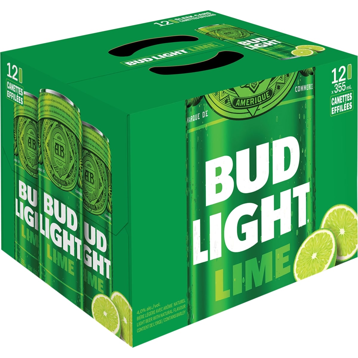 Bud Light Bud Light Lime, canettes (Pièce d’identité requise au moment du ramassage) 12x355.0 ml, 0,60 $/100ml