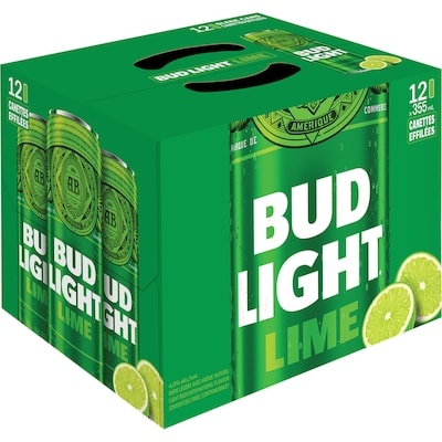 Bud Light Bud Light Lime, canettes (Pièce d’identité requise au moment du ramassage) 12x355.0 ml, 0,60 $/100ml