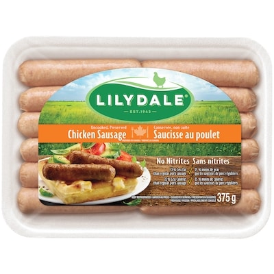 Lilydale Sausage Chicken 375 g, $1.86/100g
