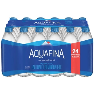 Aquafina Eau traitée déminéralisée 24x500.0 ml, 0,09 $/100ml