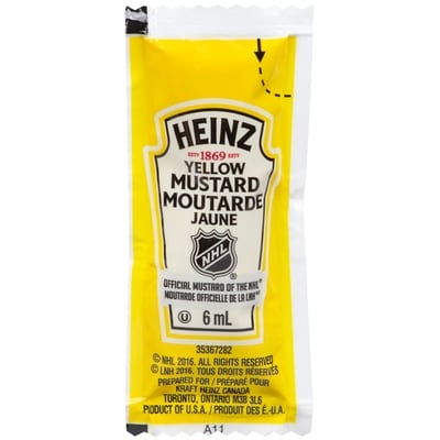 Heinz Mustard Pouches 500x7.0 ml, $0.77/100ml