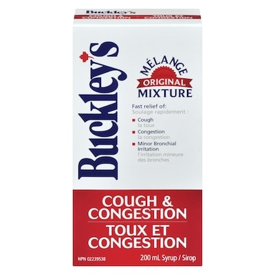 Buckley’s Sirop Toux et congestion 200 ml, 8,25 $/100ml
