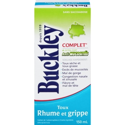 Buckley’s Sirop toux rhume et grippe avec anti-mucosités Complet 150 ml, 10,99 $/100ml