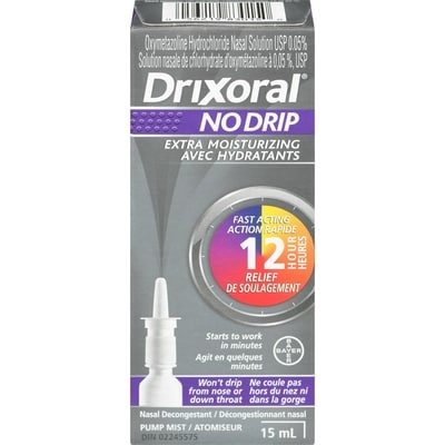 Drixoral Vaporisateur No Drip avec hydratants 15 ml, 56,60 $/100ml