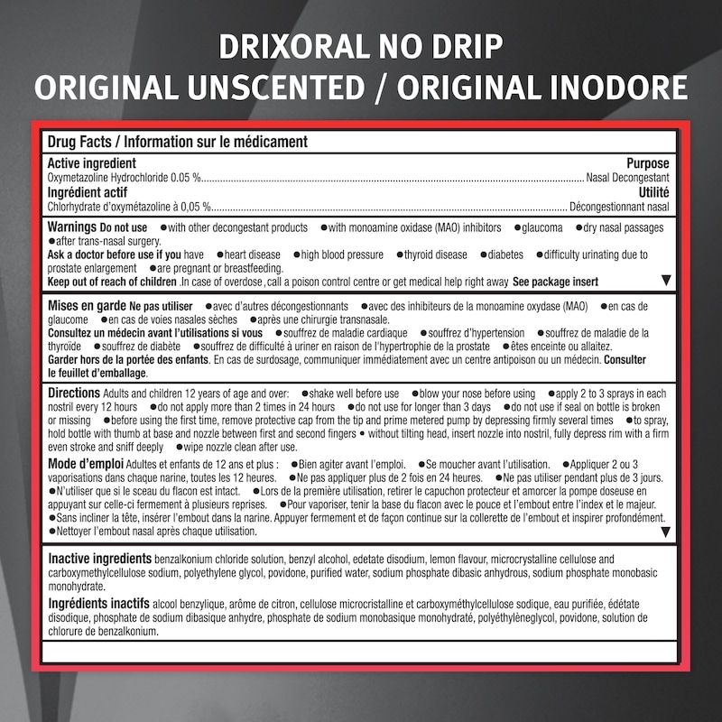 No Drip Original Unscented Spray, Nasal Congestion Relief