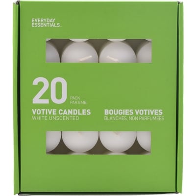 Everyday Essentials Chandelles décoratives blanches 20x1.0 ea, 0,55 $/1ch