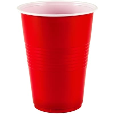 Conglom 16oz Plastic Beer Cups, Red and White, 10 Per Pack 10 ea, $0.15/1ea