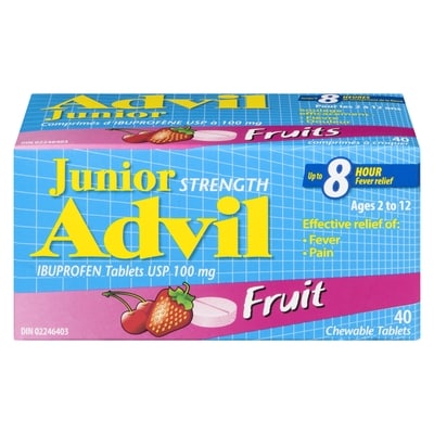 Advil Jr  Chews, Fruit 40 ea, $0.47/1ea