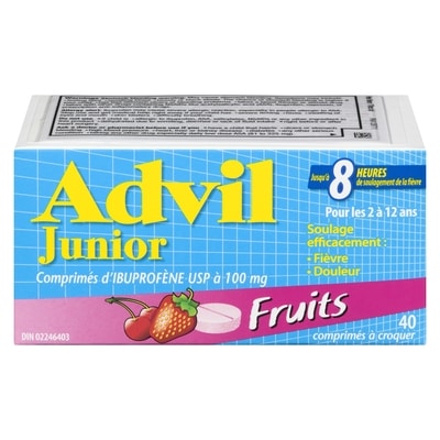 Advil Comprimés à croquer Advil Junior fruits 40 ea, 0,44 $/1ch