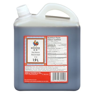 Rooster Sauce soya 1.9 l, 0,29 $/100ml