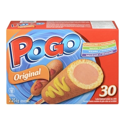 Pogo Saucisses sur bâtonnet original 30 ea, 0,82 $/1ch
